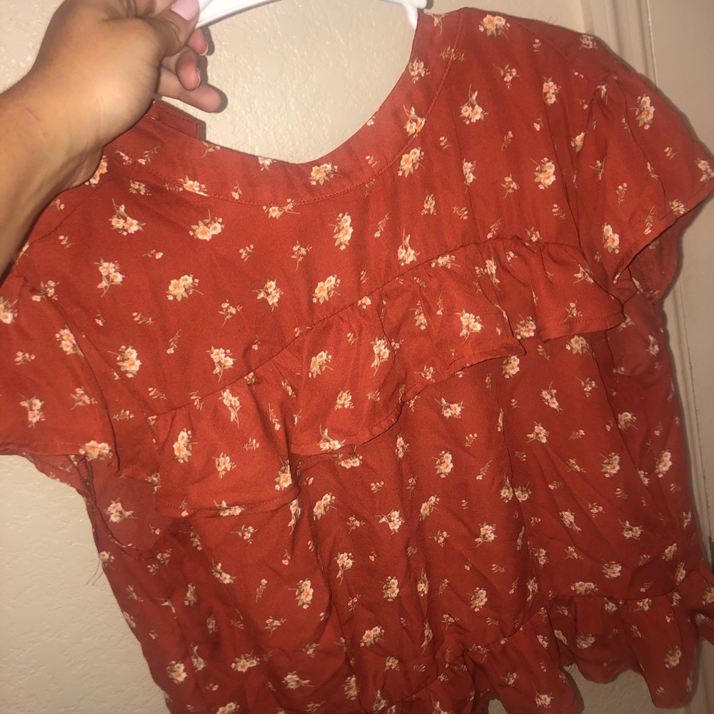 Forever 21 Floral Button Up Blouse